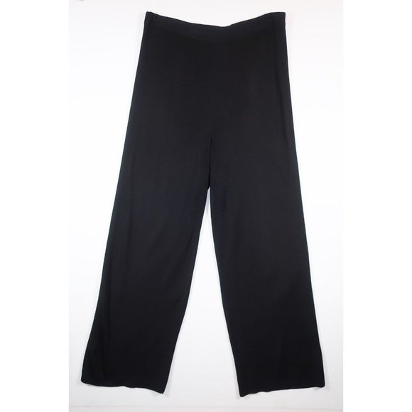 Exclusively Misook Woman Black Wide Leg Pants Pull On Acrylic Blend Size 1X - Picture 7 of 15